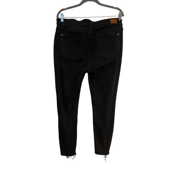 Judy Blue Black Distressed Skinny Fit Jeans 15/32 Frayed Hem Grunge Hippie Boho - Picture 2 of 13